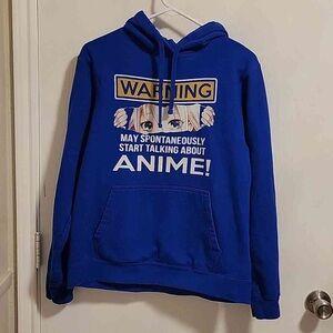 Blue Anime Graphic Hoodie